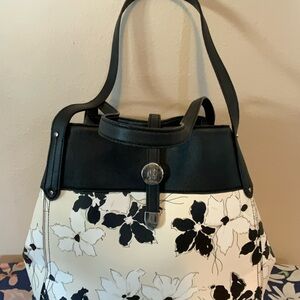 CHAPS  Black and White Floral Women's Bag